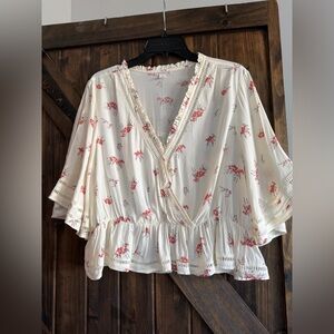 Melrose and Market Cream Floral Blouse